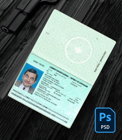 Azerbaijan passport version 2 PSD